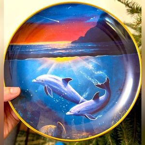 Night of the Dolphin collectible plate by Delmary; Franklin Mint